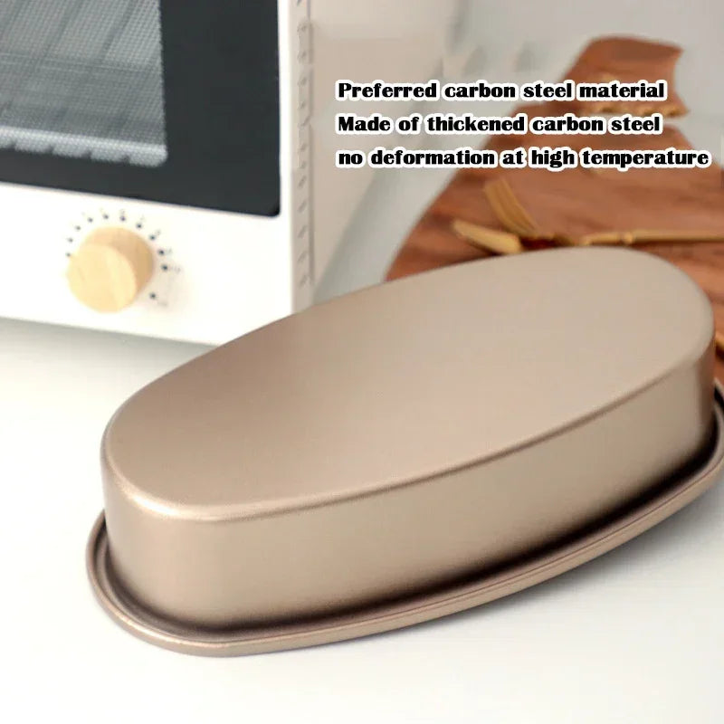 Oval non-stick pan carbon steel cake mold cheesecake bread loaf pan baking mold pie tin pan baking tools accessories