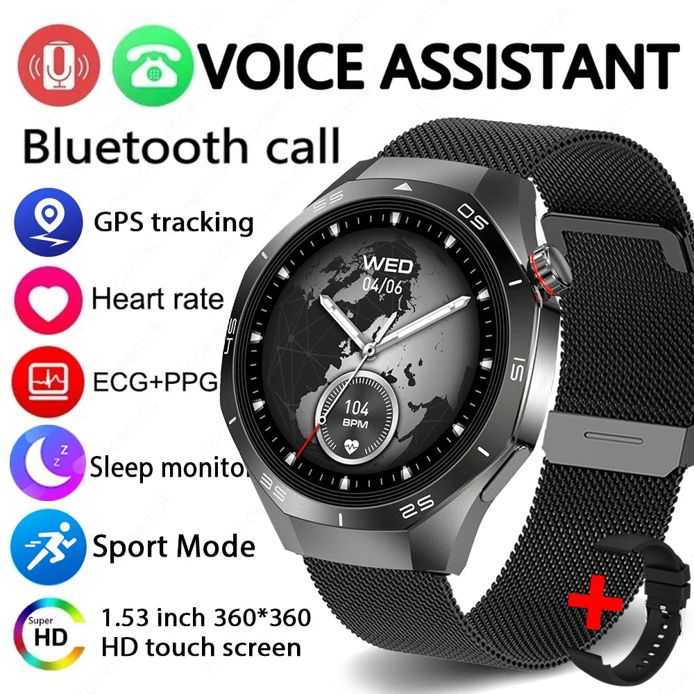 2026 New Watch 5 Pro GPS Track Smart Watch Men 360*360 AMOLED Screen NFC BT Call Waterproof Health Monitor Man Smartwatches IOS