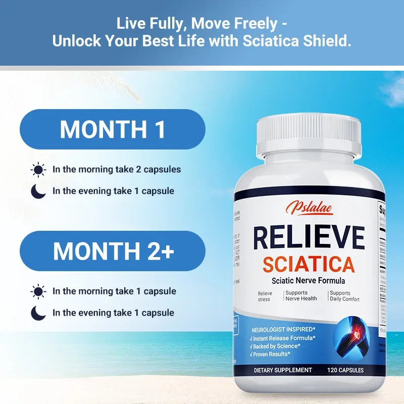 Relieve Sciatica - Relieve Pain, Improve Flexibility, Support Nerve and Joint Health, Relax Muscles