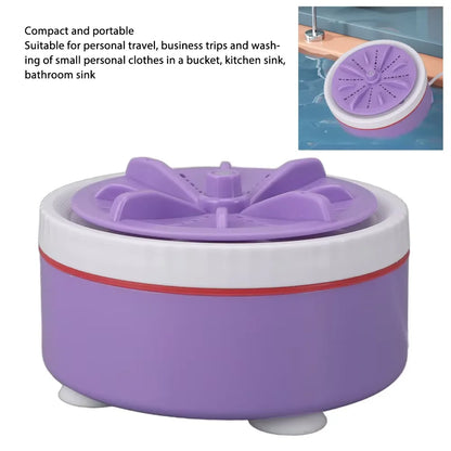 Portable USB Mini Washer - Turbo High-Power for Underwear/Socks, Space-Saving Travel/Business Use