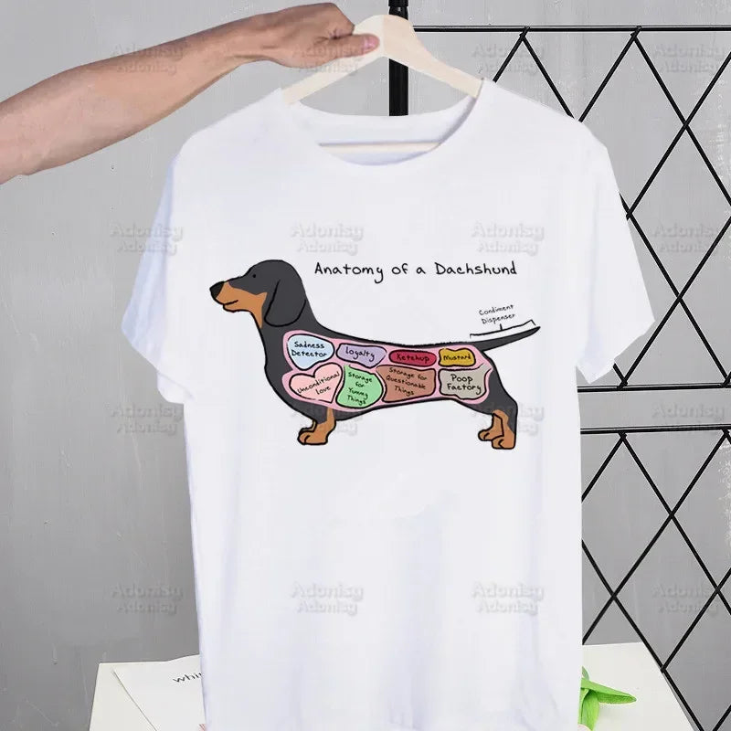 Anatomy Dachshund Dog I Do What I Want T Shirt Men Retro Washed Tops Tees Harajuku Tshirt Streetwear Hip Hop Male T-shirts