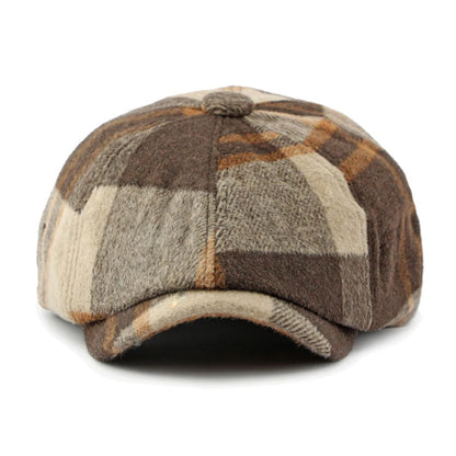 British Tweed Flat Cap for Men Retro Herringbone Newsboy Cap Octagonal Hat Women Autumn Winter Detective Cabbie Beret Hat Autumn