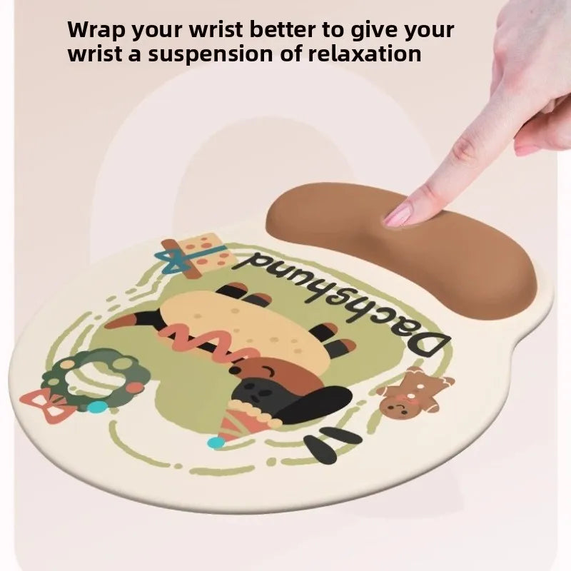 Dachshund Silicone Wrist Support Mouse Pad Non Slip Mouse and Keyboard Pad Office Home Laptop Keyboard Wrist Rest Cushion