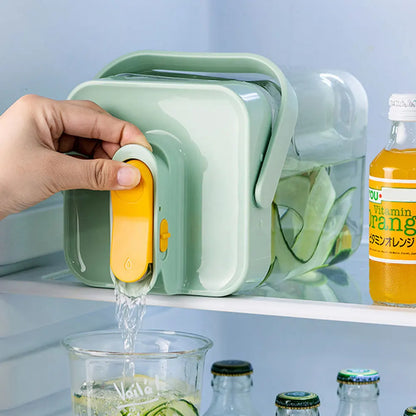 2.3L Portable Plastic Drink Dispenser with Spigot Refrigerator Beverage Liquid Drink Container Water Container for Party Picnic