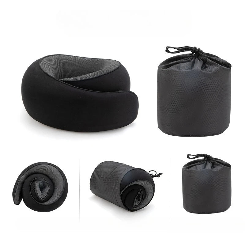 Portable Travel Neck Pillow Adjustable Foam U-shaped Pillow Snail Style Memory Foam Neck Support , Cars,Office Naps Neck Pillow