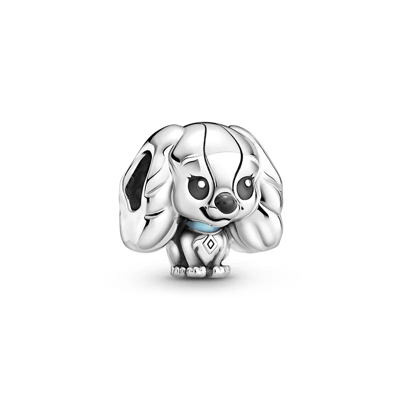 Disney Plata De Ley 925 Silver Charm Monster Activity Flowers Pendant Beads Original Women Bracelets Bangles DIY Jewelry Gift