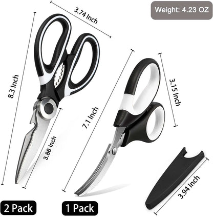 Kitchen Scissors All Purpose 3 Pack kitchen gadgets utensils Stainless Steel Cooking Shears for Cutting Meat Food Fish Poultry