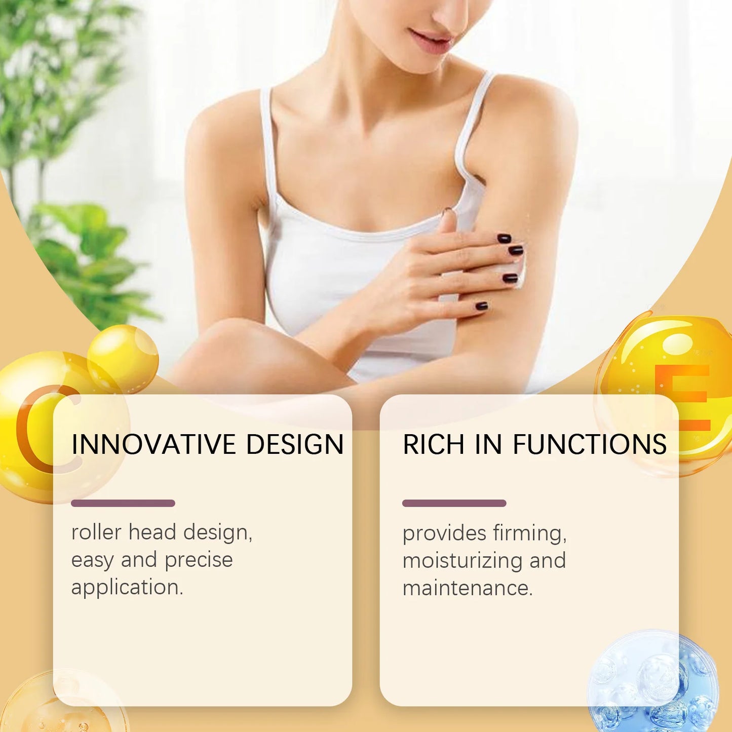 EELHOE Bee Venom Cellulite and Sagging Cream Firming Body Skin Tightening Neck Arm Belly Buttocks Deep Hydration Roller Cream