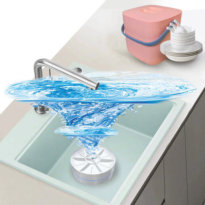 Portable Ultrasonic Dish Washer Mini Turbo Dishwasher 2 Modes Cordless Sink Dishwasher Wireless Dishwasher for Household Kitchen