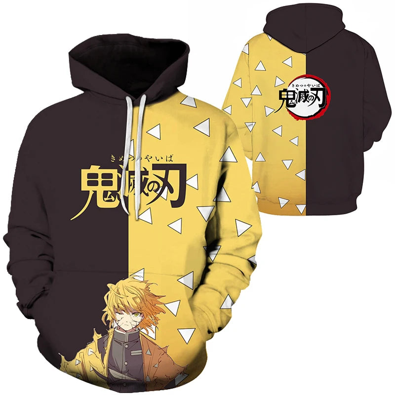 Anime Demon Slayer Kimetsu No Yaiba 3D Hoodies Men Fashion Long Sleeve Sweatshirts Women Casual Harajuku Streetwear Pullovers