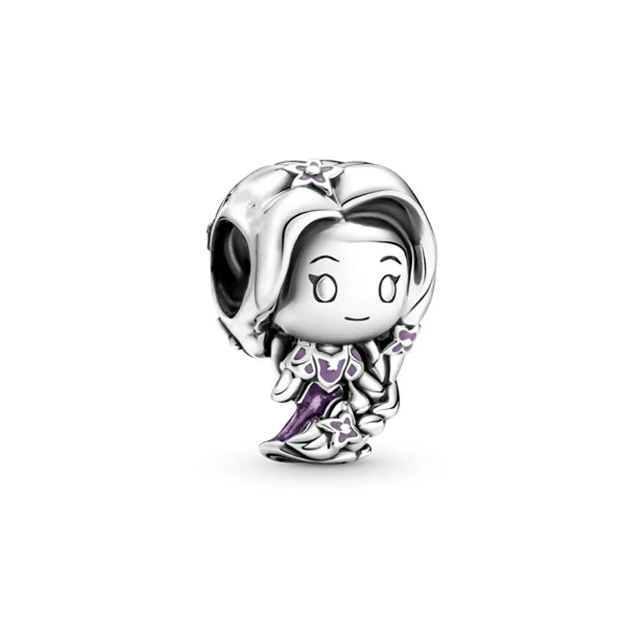 2025 New Disney Beautiful Princess Dress Bead Pendant 925 Silver Suitable for European Original Bracelet DIY Exquisite Jewelry