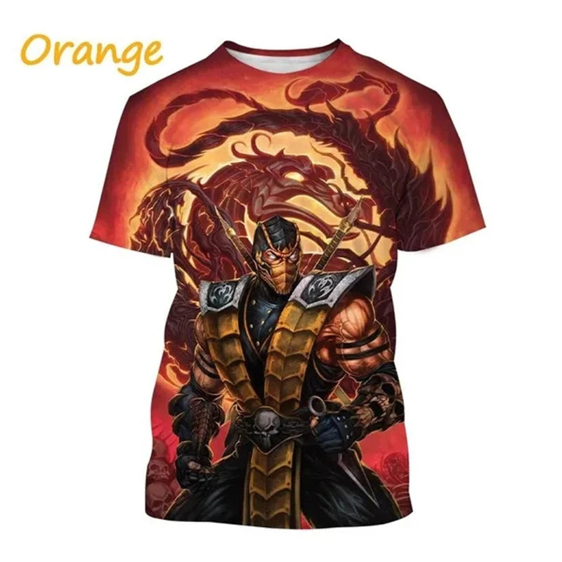 Summer Hot Selling Mortal Kombat Game 3D Print T Shirt Short Sleeve Street Style Cool Men's Casual T-Shirt Tees Male Streetwear