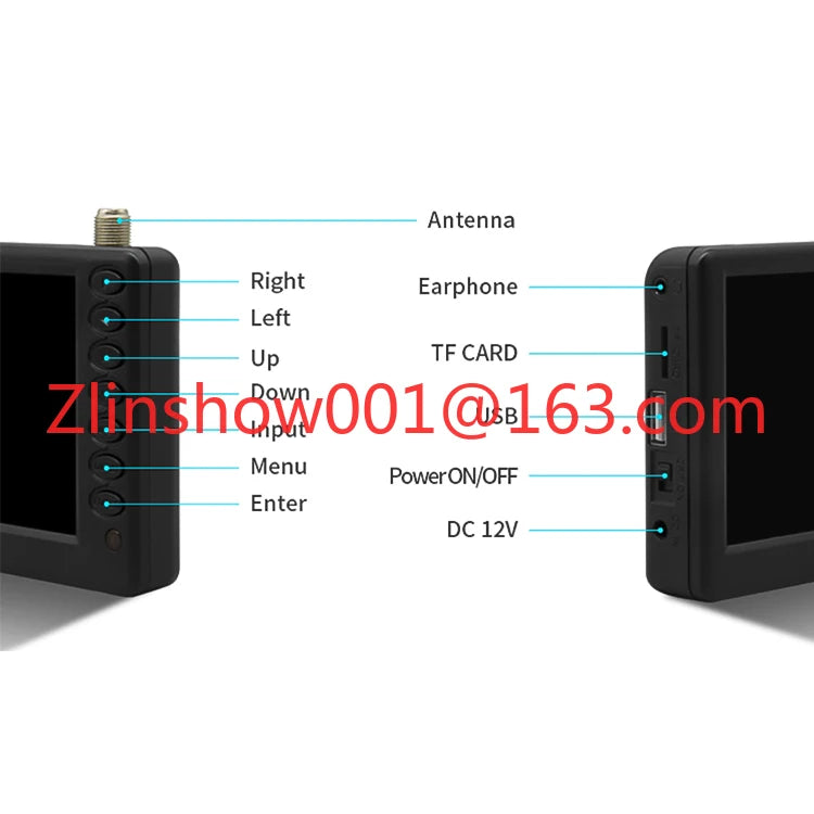 Portable TV 5 Inch Digital Television With Battery DVB-T DVB-T2 ATSC ISDB Optional