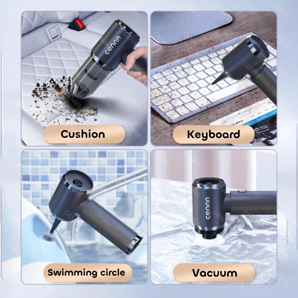 CENRR 140000PA Car Vacuum Cleaner Mini Portable Powerful Strong Suction Handheld Blower for Home Appliance Car Wireless Cleaner