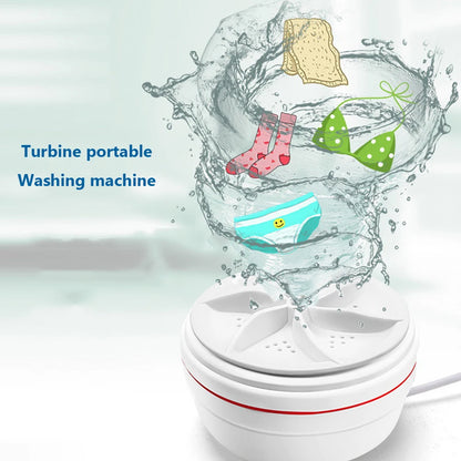 Portable Ultrasonic Turbo Washer Removes Dirt Cleaning Washing Machine Rotating Ultrasonic Turbo Washing Machine for Home Travel