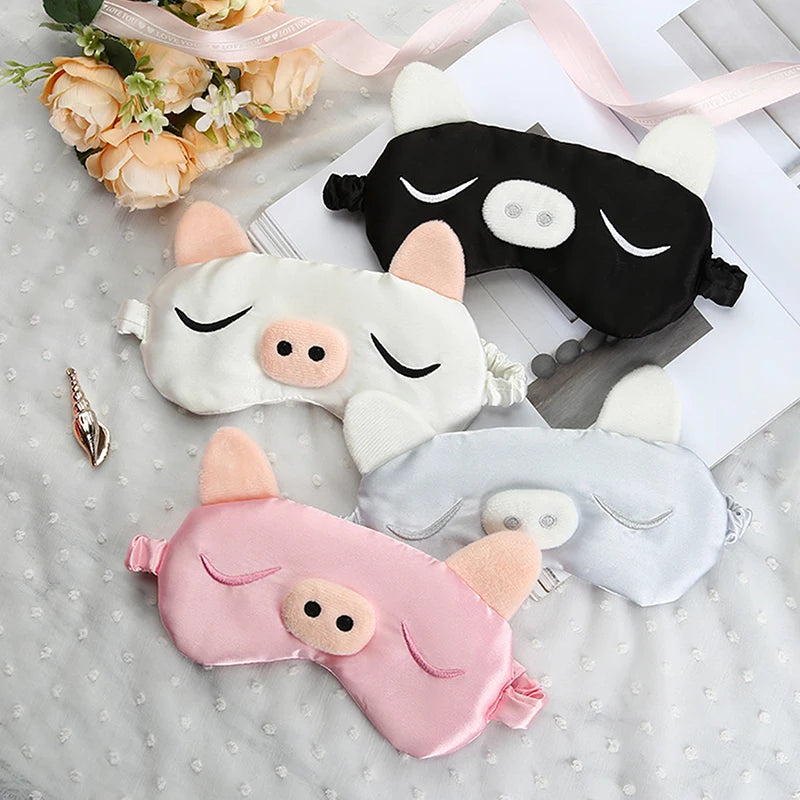 Cartoon Piggy Sleeping Mask Travel Relax Eye Cover For Sleep Shading Eye Eye Patch Beauty Health Eye Pads