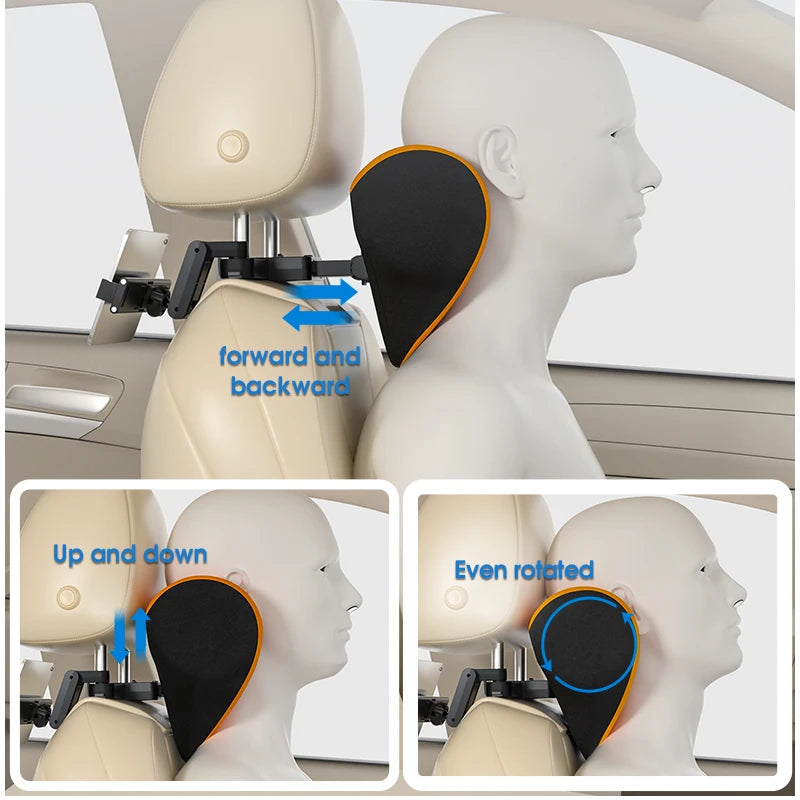Premium Adjustable Memory Foam Car Neck Pillow Ice Silk Breathable One-Click Installation Auto Headrest