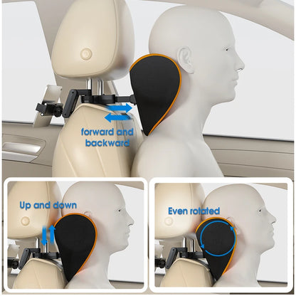 Premium Adjustable Memory Foam Car Neck Pillow Ice Silk Breathable One-Click Installation Auto Headrest