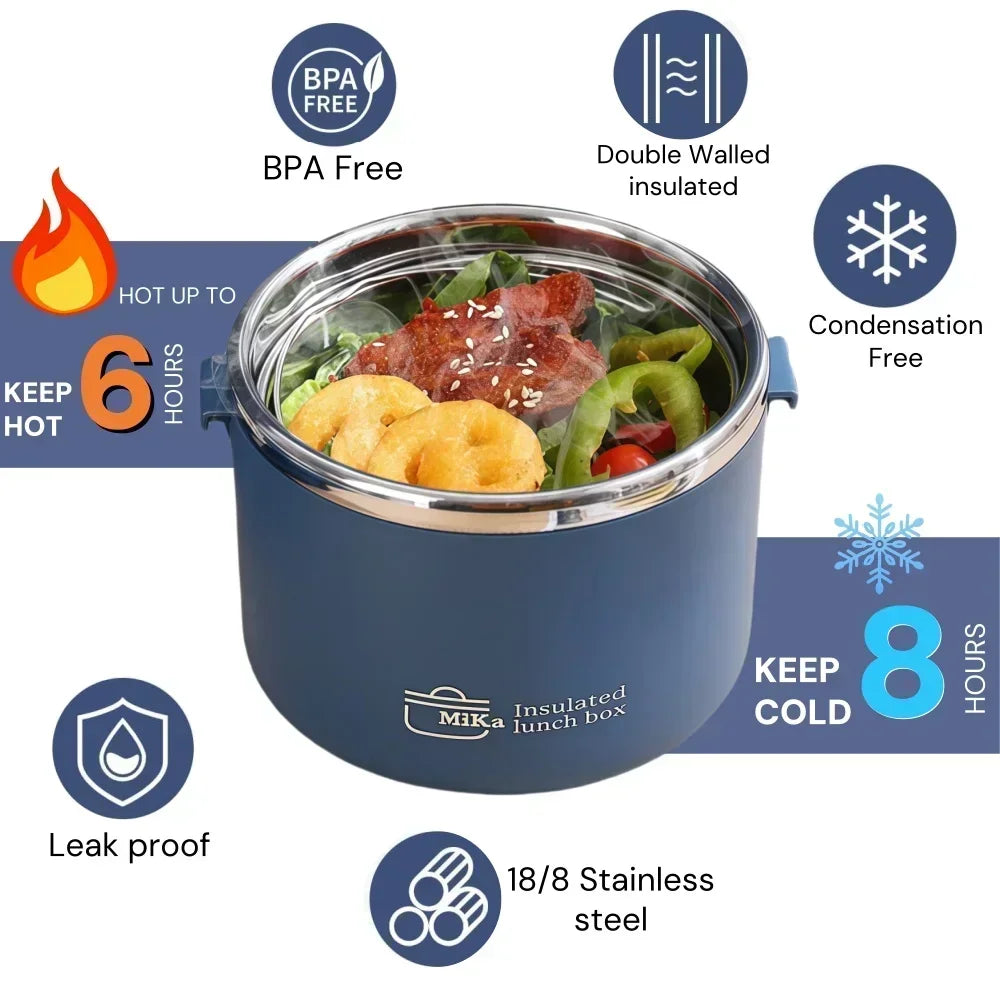 1100ml Stainless Steel Bento Lunch Box Insulated Thermal Food Container Soup Cup Thermos That Keeps Food Hot for Picnics And Wor