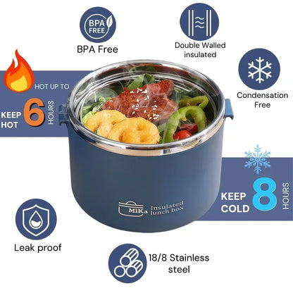 1100ml Stainless Steel Bento Lunch Box Insulated Thermal Food Container Soup Cup Thermos That Keeps Food Hot for Picnics And Wor