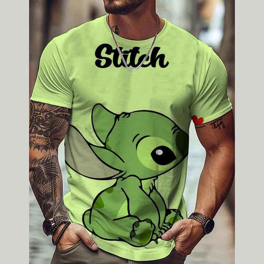 Disney Lilo Stitch 3D Printed T-shirts for Men and Women O-neck Short Sleeve Casual T-shirts Boys Girls Street Fashion Summer