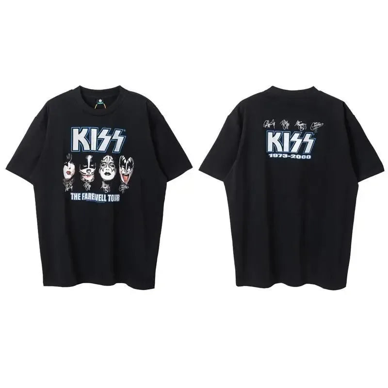Kiss Band T Shirt Men Women Fashion T-shirt Cotton Tshirt Kisss Tops Tees Men's Clothing Music Rock Camisetas Hombre Tops