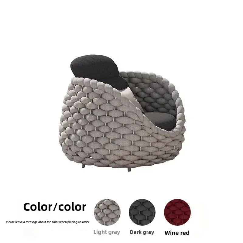 All-Weather Rattan Outdoor Sofa Set Courtyard Combination Double Chair Leisure Terrace Furniture for Villa Balcony Living Room