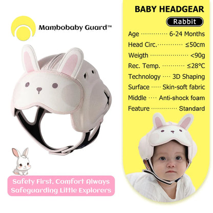 Mambobaby Guard Hat Rabbit Safe Anti-Shock Baby Helmet Toddler Head Protector Infant Headgear Learn Crawl Walk for Bump Fall