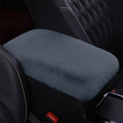 Cute Car Armrest Box Plush Cover Cushion Warm Center Console Arm Cover Pads Stowing Tidying Universal Automobile Interior Decor