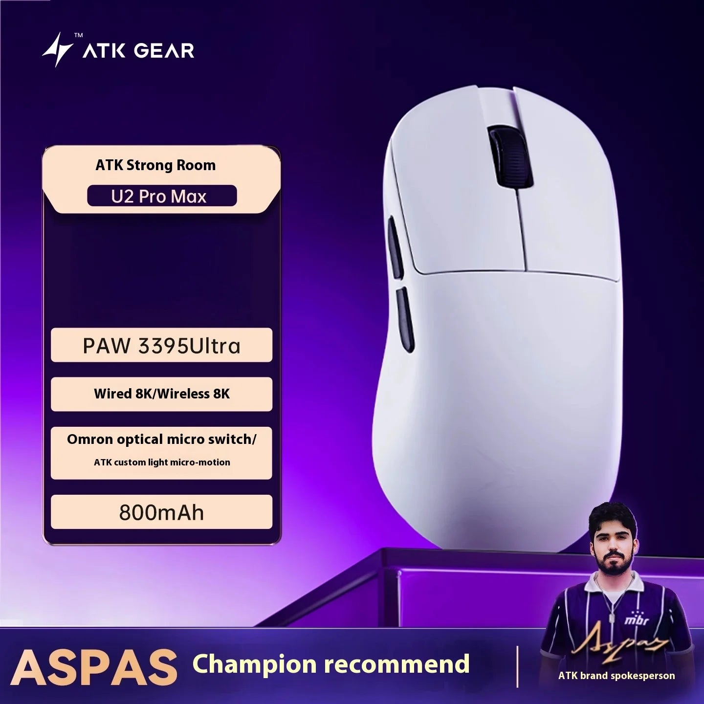 New Atk Lietong U2 Lightweight Wireless Bluetooth Mouse For Gaming Computer Office Ergonomic Design Triple Mode Specialty Mouse