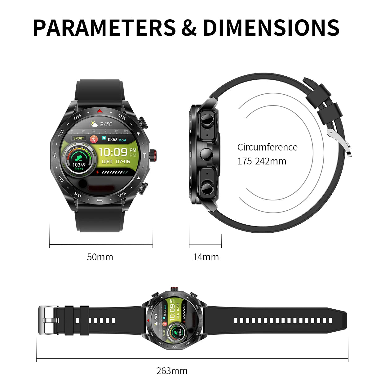 2024 New Smart Watch TWS 2-in-1 Bluetooth Earphones AI Voice SIRI Wake Up Motion Trajectory Tracker Men's and Women's Smartwatch
