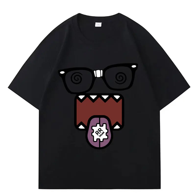Domo Kun Funny Meme T Shirts Men's Women Clothes Classic Cotton Casual Tee Shirts Short Sleeve Oversized T-shirt Tops Streetwear