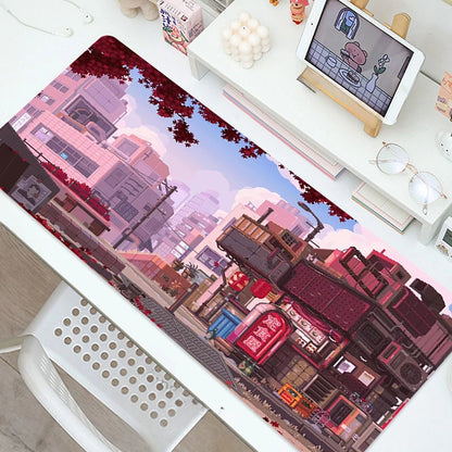 City Street Print Art Gaming MousePad Computer Laptop Gamer Table Mats Anti Slip Soft Mouse Pads for Home Office Accessories