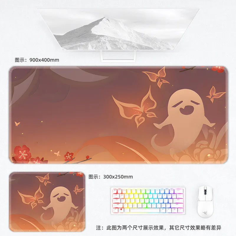 Genshin Impact Postcard Mouse Pad Large Custom Computer Keyboard Game Pads Home Office Desktop Mat