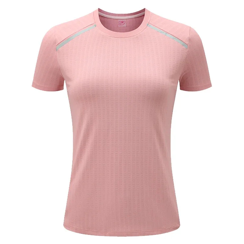 Women's Gym Jogging T-shirt Marathon Running Short Sleeve Tops Outdoor Ladies Sports Shirts Fitness Sweatshirt Yoga Dry Fit Tee