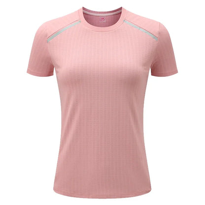 Women's Gym Jogging T-shirt Marathon Running Short Sleeve Tops Outdoor Ladies Sports Shirts Fitness Sweatshirt Yoga Dry Fit Tee