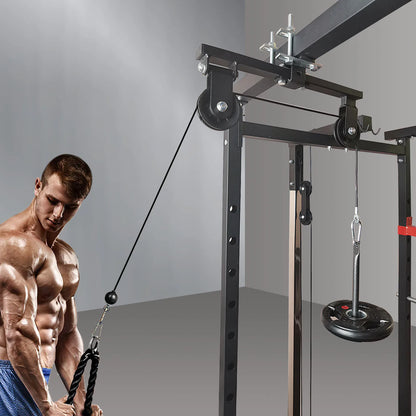 Fitness Pulley  DIY Cable Machine System For Round Metal Tube Home Pull Down Workout Accessories Gym Loading Lifting Back Pullin