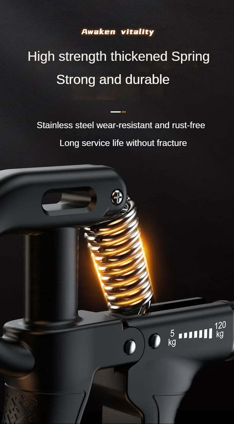 5-120Kg Handgrip Gym Fitness Men Adjustable Finger Heavy Exerciser Strength for Muscle Recovery Hand Gripper Trainer