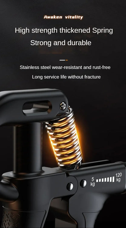 5-120Kg Handgrip Gym Fitness Men Adjustable Finger Heavy Exerciser Strength for Muscle Recovery Hand Gripper Trainer