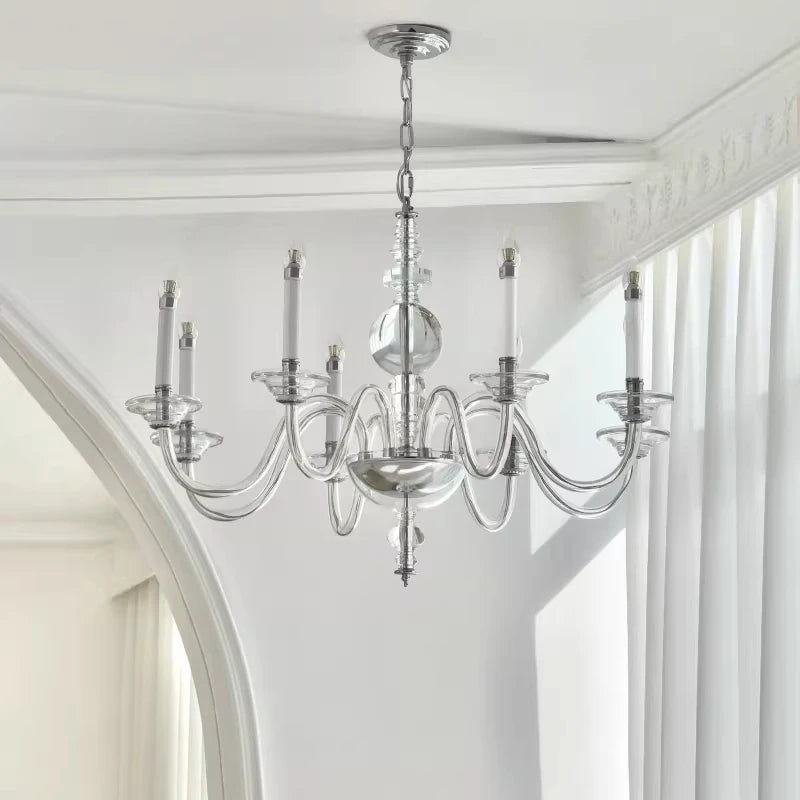 French Medieval Style Glass Crystal Candle Chandeliers Living Room Art Decor E14 Pendant Lights Lighting Bedroom Hanging Lamps