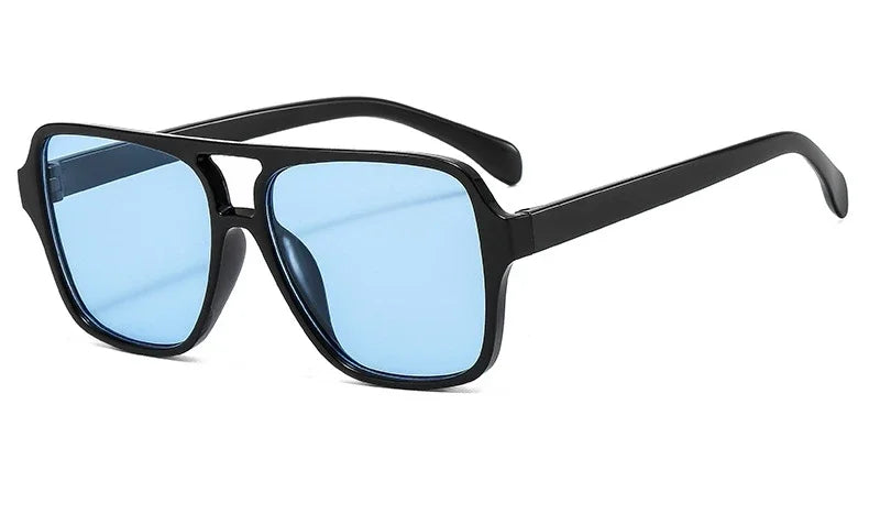 Vintage Double Bridge Yellow Sunglasses Women Oversized Square Frame Luxury Shades Sun Glasses Female Pilot Eyewear