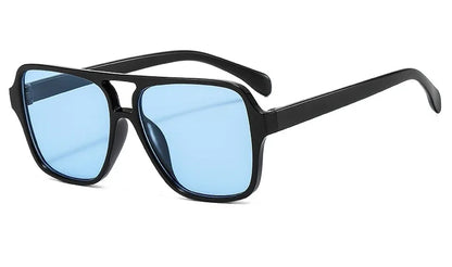 Vintage Double Bridge Yellow Sunglasses Women Oversized Square Frame Luxury Shades Sun Glasses Female Pilot Eyewear