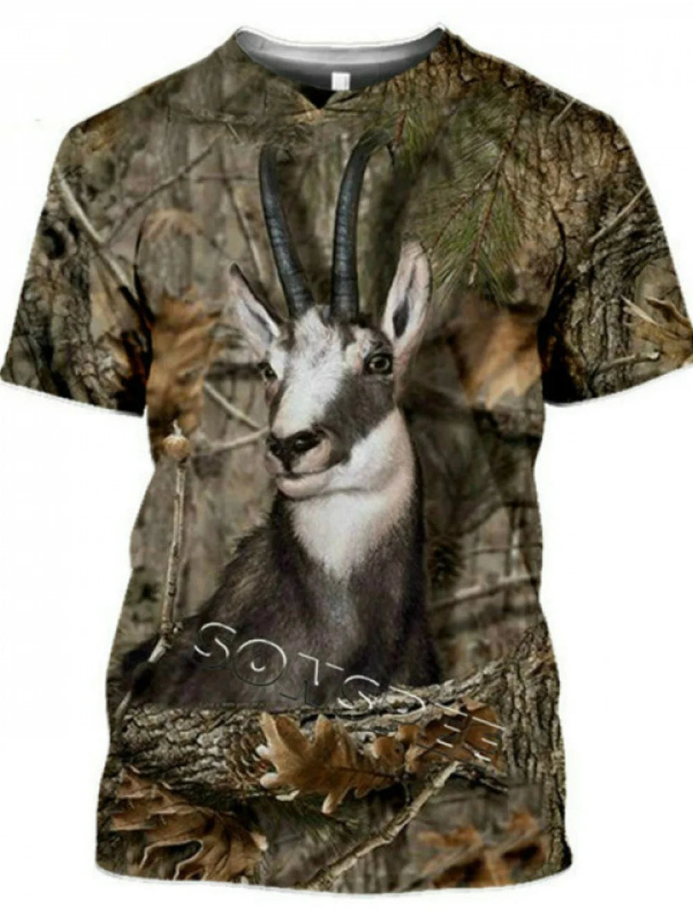 New Male T-Shirt Hunting Animal 3D Print Summer Camouflage Short Sleeve Funny Tops Casual Daily Outdoor Street Men's Clothing