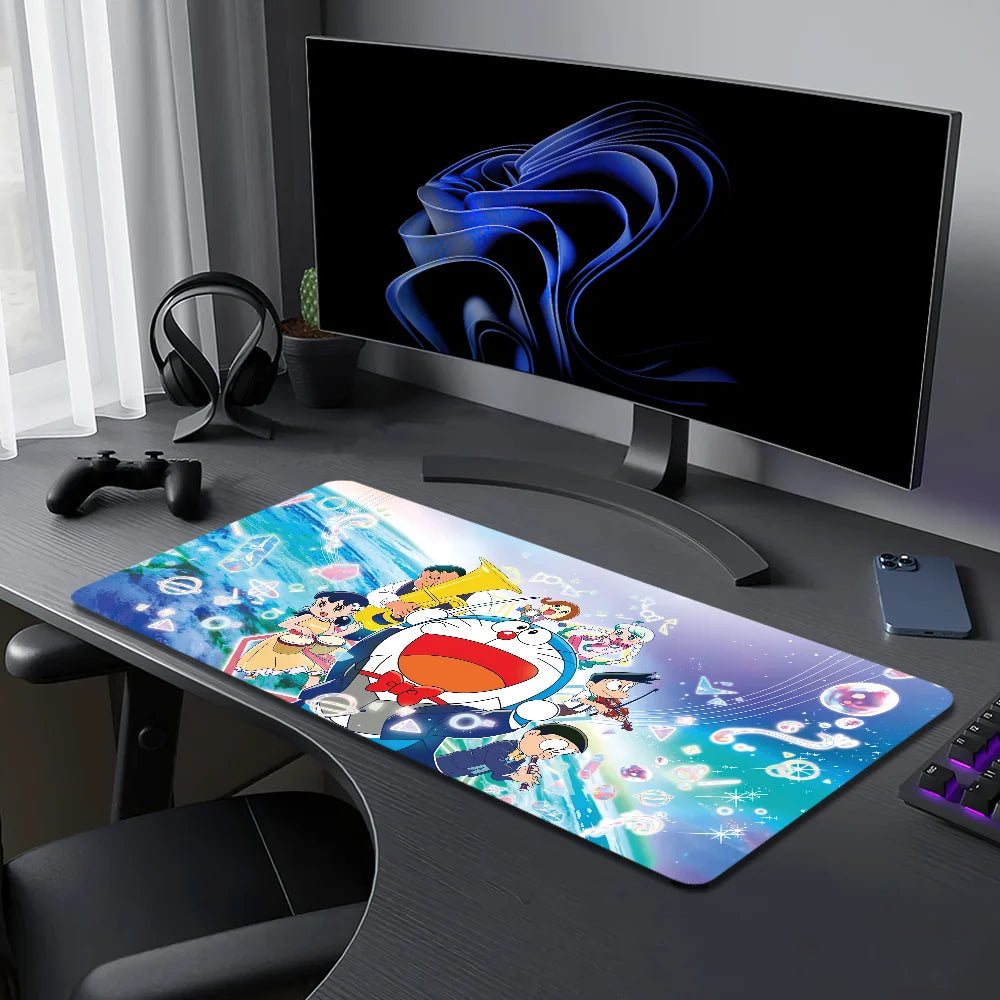 D-Doraemon Nobita Earth Mouse Pad Large Desk Mat Keyboard Ergonomic Office Rubber PC Non-slip Anti-fray Home Custom Best Price