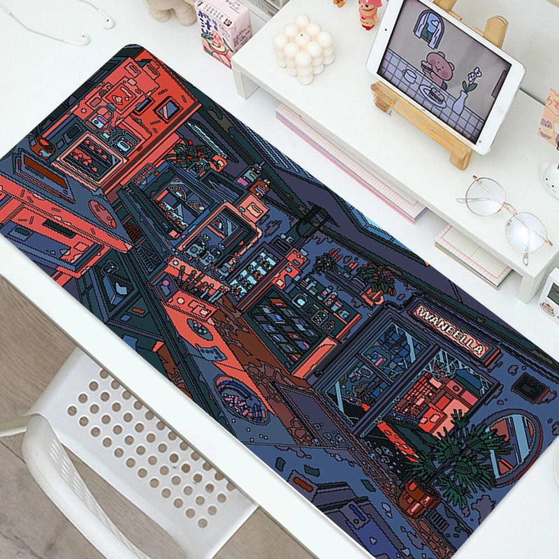City Street Print Art Gaming MousePad Computer Laptop Gamer Table Mats Anti Slip Soft Mouse Pads for Home Office Accessories