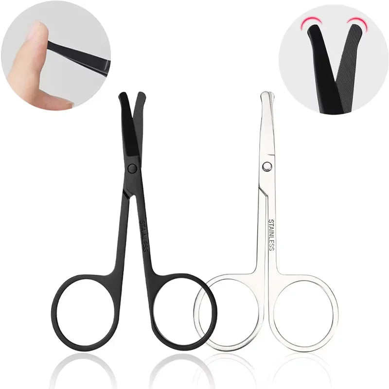 Stainless Steel Round Safety Scissors Eyebrow Makeup Scissor Beauty Nose Hair Trimmer Scissors Eyebrow with Sharp Head