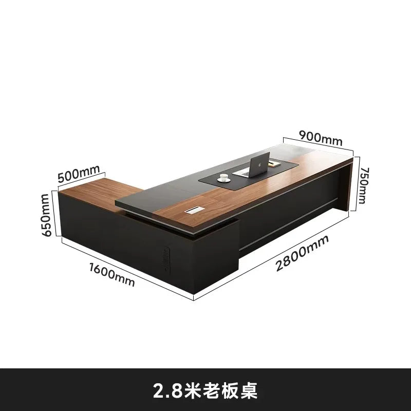 Large Luxury Wood Office Desk Organizer Drawers Executive Conference Computer Desk Reception Wooden Escritorio Oficina Furniture
