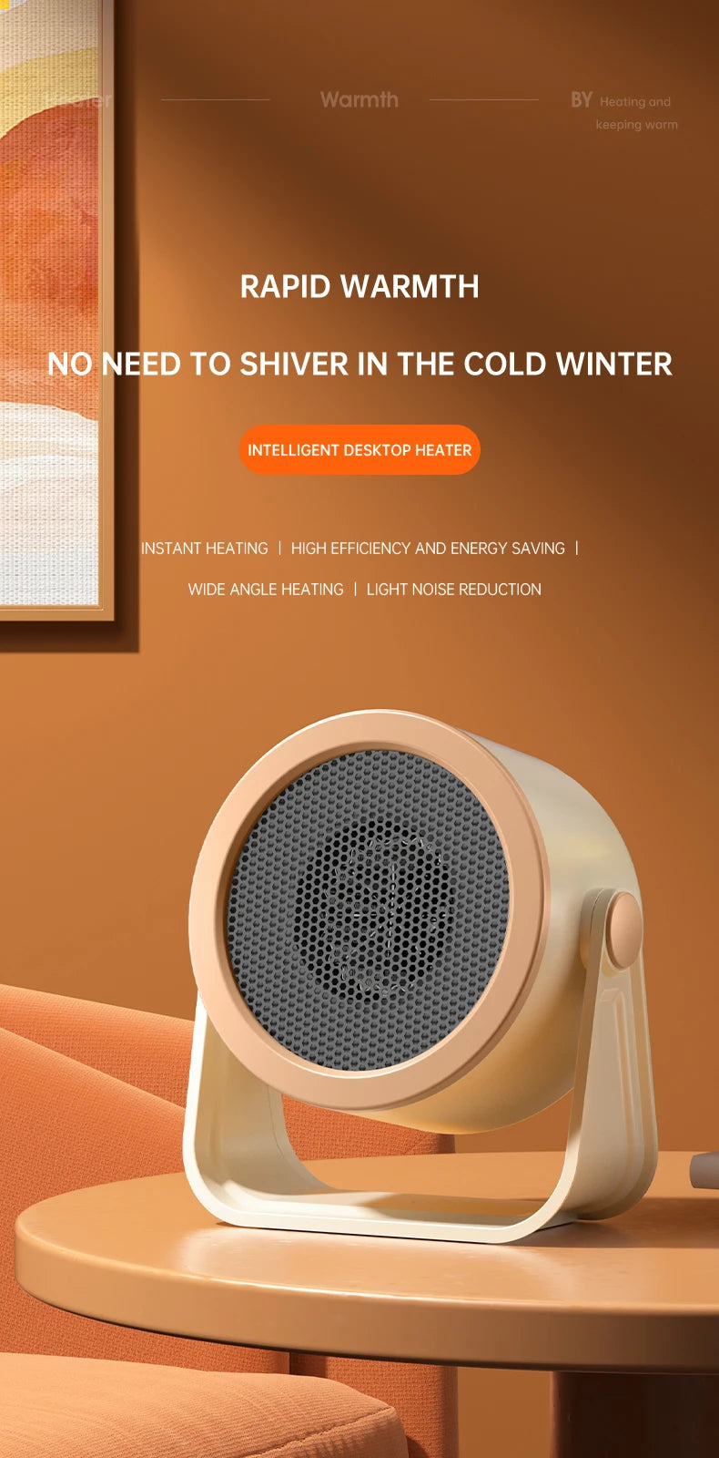 Desktop Heater Electric Heater Hot Air Blower Portable Fan Heater Mini Radiator Office Room Home Appliance Warmer Low Consumptio