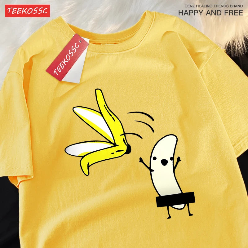 Remove Banana Peels Men Women T-Shirts Oversized Tshirt Cotton Summer Short Sleeve Street Loose Oversize Tee Clothes Couple