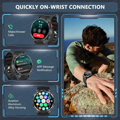2026 New T-REX 3 PRO 1100mAh Large Battery Smart Watch 10ATM Waterproof GPS 1.7" HD AMOLED Call Sports Flashlight Smartwatch Men